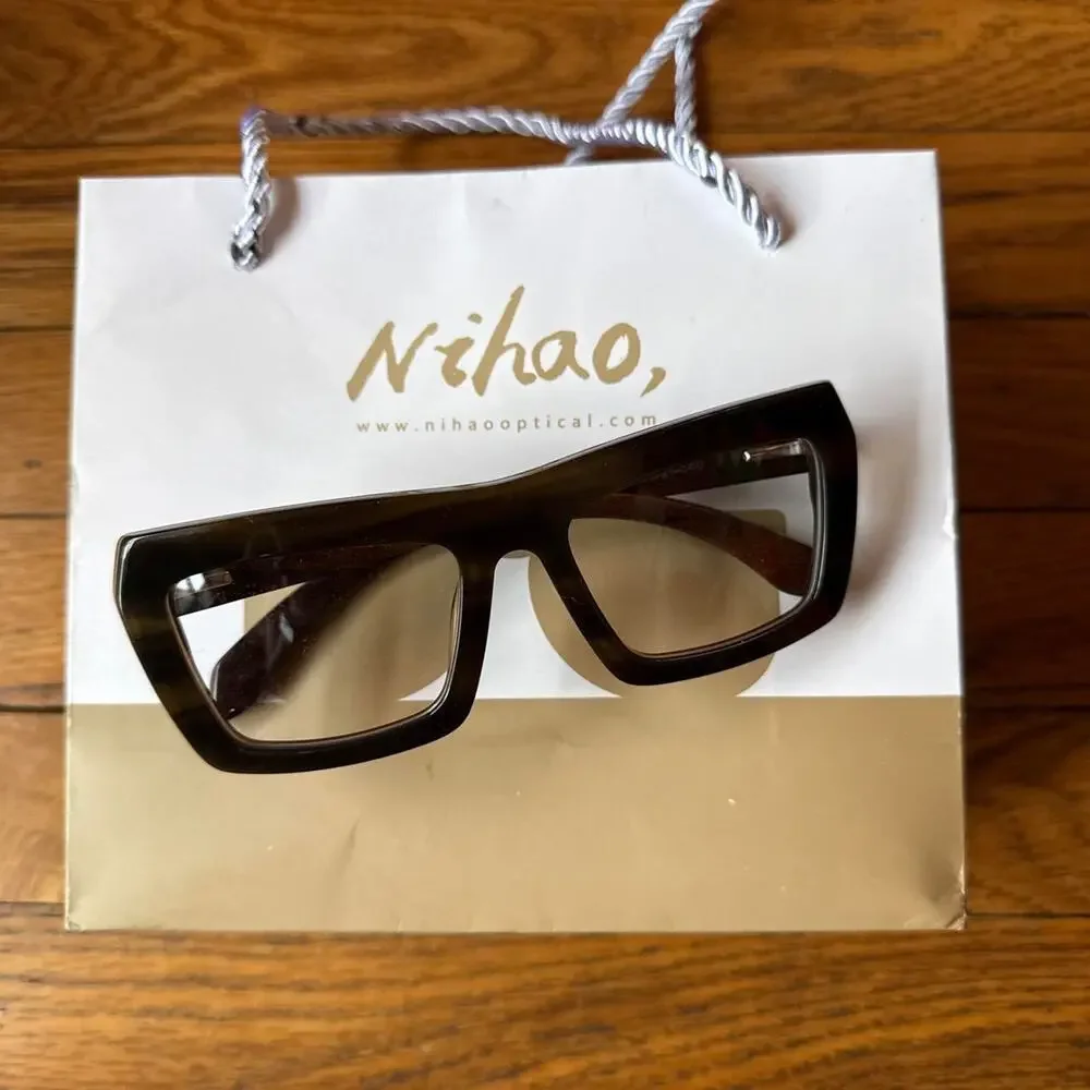Black square frame glasses with